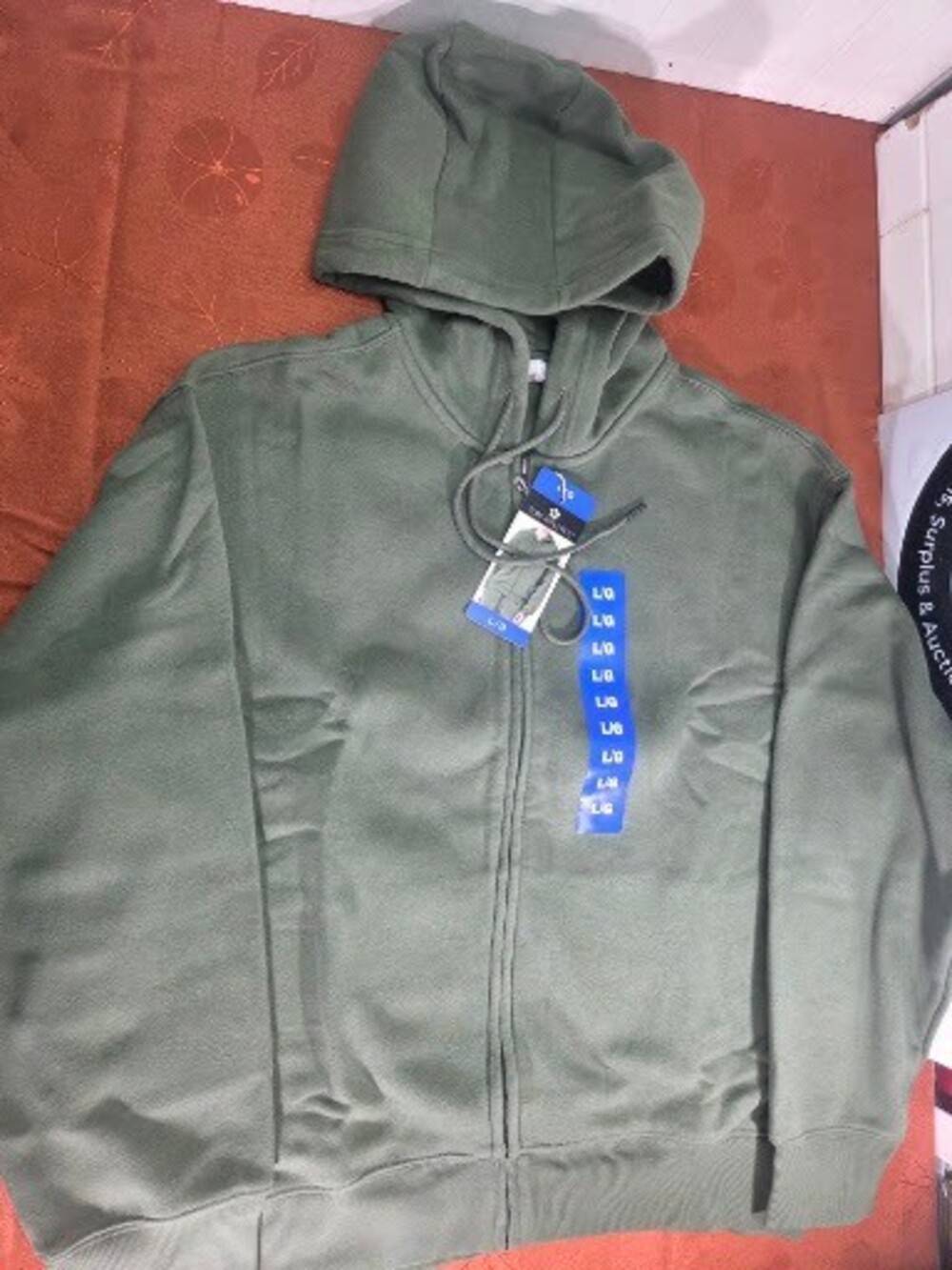 Tuff Athletics Women's Full-Zip Fleece Hoodie, Olive Green, Size Large